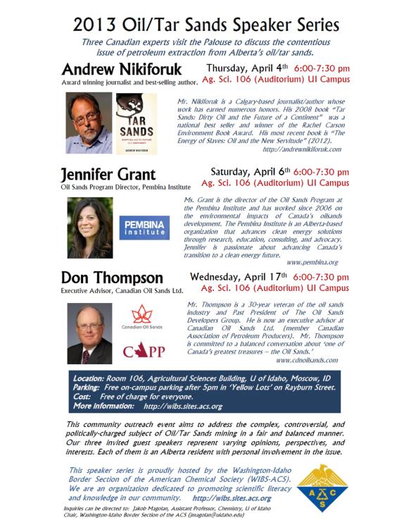 Oil Sands Speaker Series Promotional Poster