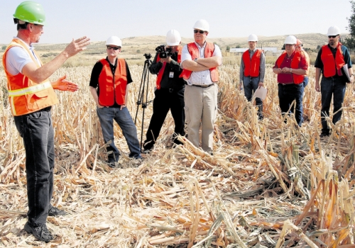 Snake River Oil and Gas officials explain details of gas exploration in southwest Idaho last fall, during a legislative tour.  Many farmers and ranchers stand to benefit from the drilling and exploration taking place in the region (Capital Press/industry photo).