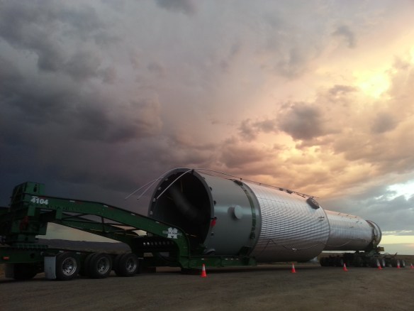 An evaporator parked off U.S. Highway 20, between Fairfield and Highway 75 in Idaho, on July 31, 2013 (Greg Stahl photo)