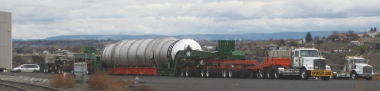The General Electric subsidiary Resources Conservation Company International evaporator core at the Port of Wilma on Friday, November 8, prepared for Omega Morgan transport to the Athabasca Oil Corporation's Hangingstone in situ Alberta tar sands mining operations southwest of Fort McMurray (Rob Briggs photo)
