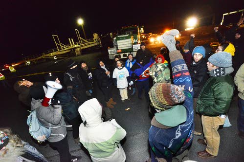Protesters Block Megaload at Port of Umatilla - Associated Press