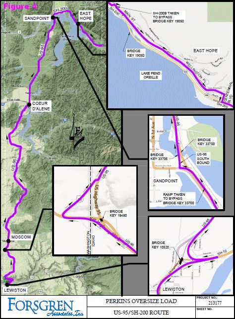 Perkins Oversize Load US 95 Idaho 200 Route