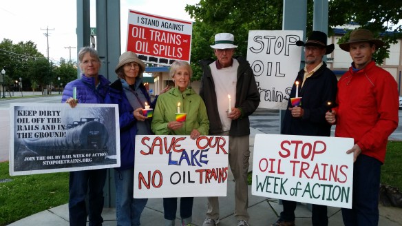 Candlelight vigil and march to honor Lac-Mégantic oil train victims, led by Wild Idaho Rising Tide from Farmin Park, Sandpoint, on Tuesday evening, July 12, 2016