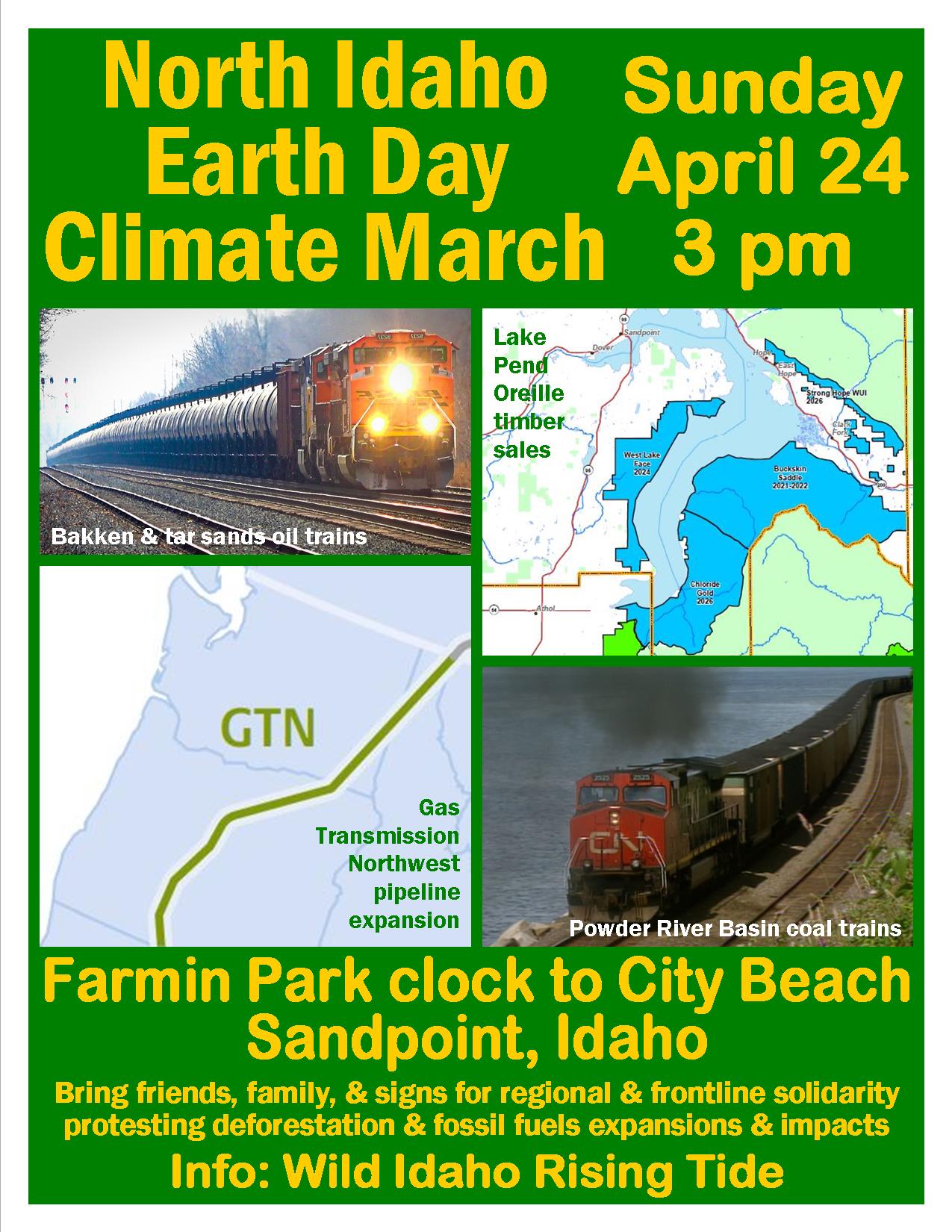 North Idaho Earth Day Climate March Flyer