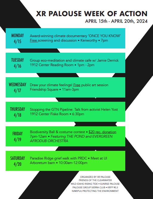 XR Palouse Action Week Flyer